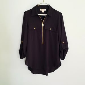 Michael Kors Black Top w Zipper Size S